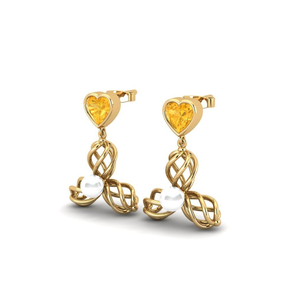 9ct Yellow Gold Citrine Women's Earring Vendable