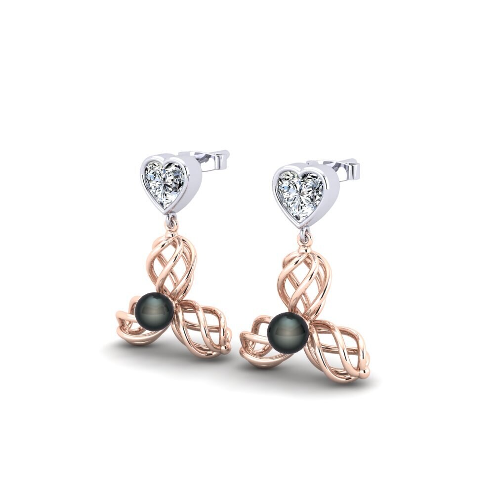 14ct Rose / White Gold Women's Earring Vendable