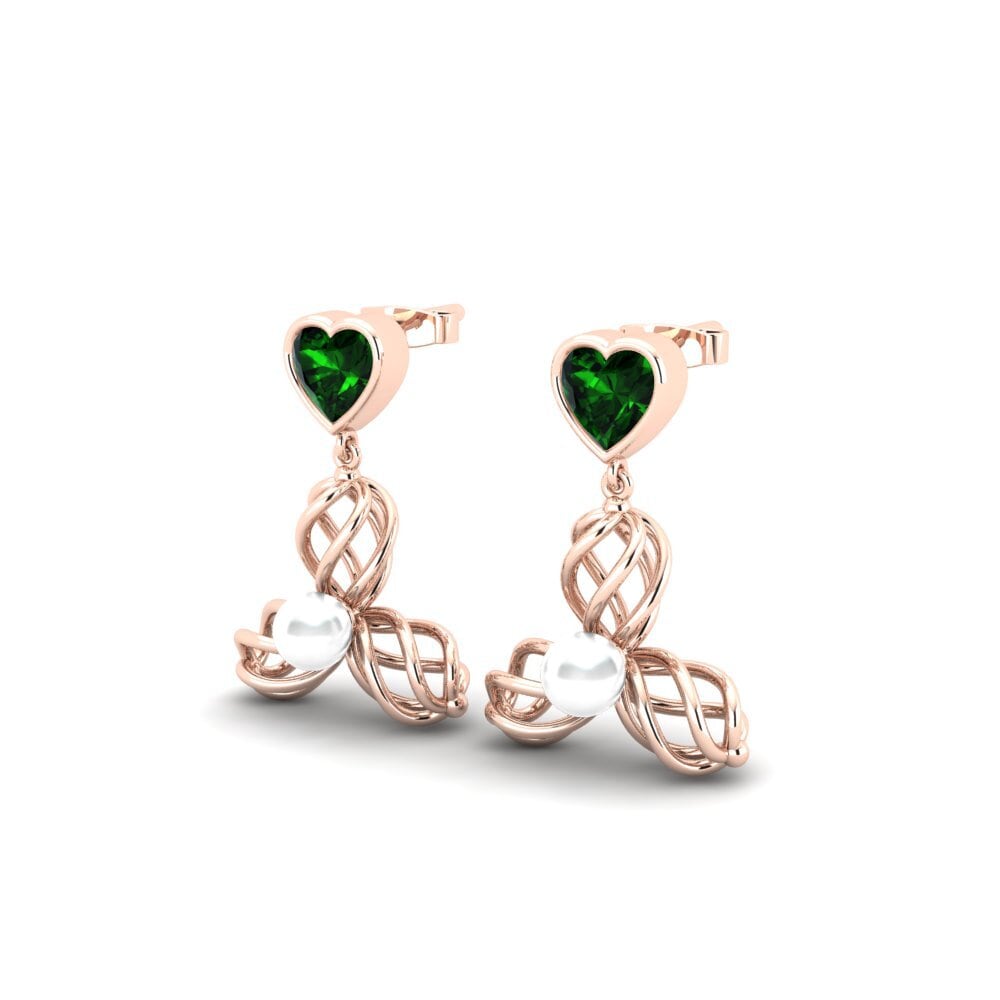 14k Oro Rosa Turmalina verde Pendiente de mujer Vendable