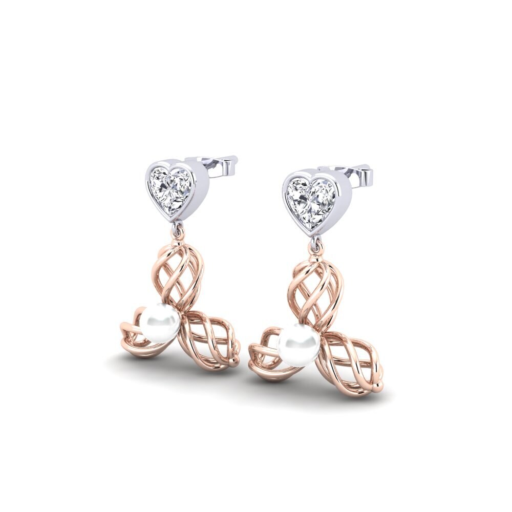 9ct Rose & White Gold Lab Grown Diamond Women's Earring Vendable