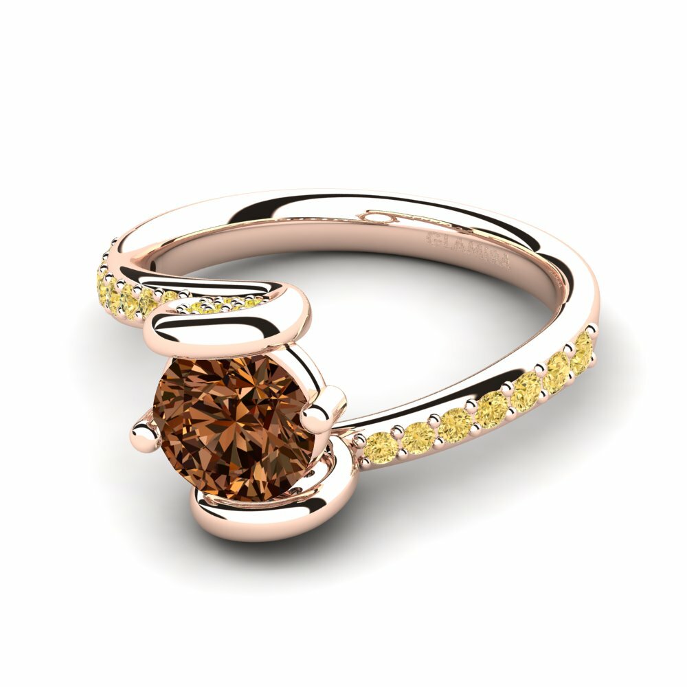 Diamante café Anillo de compromiso Vendela