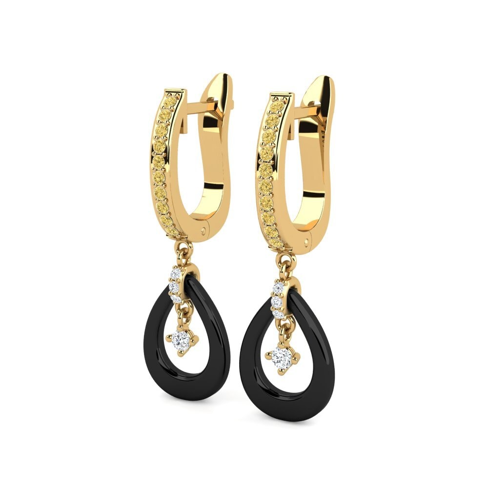 Diamant Jaune Boucle d'oreille femme Venessa