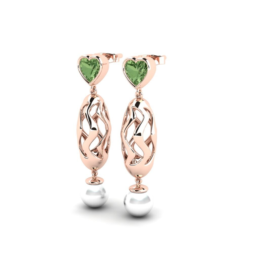 9ct Rose Gold Green Sapphire Women's Earring Vengeance