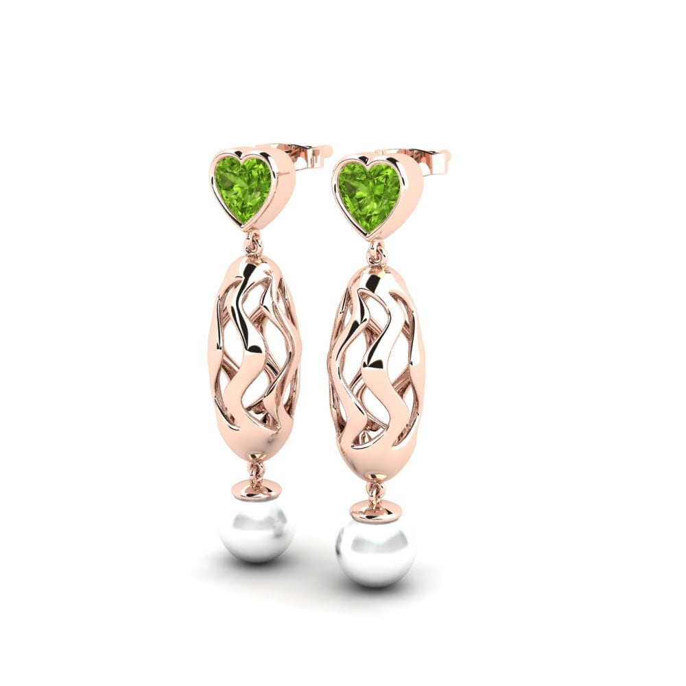 14k Oro Rosa Peridoto Pendiente de mujer Vengeance