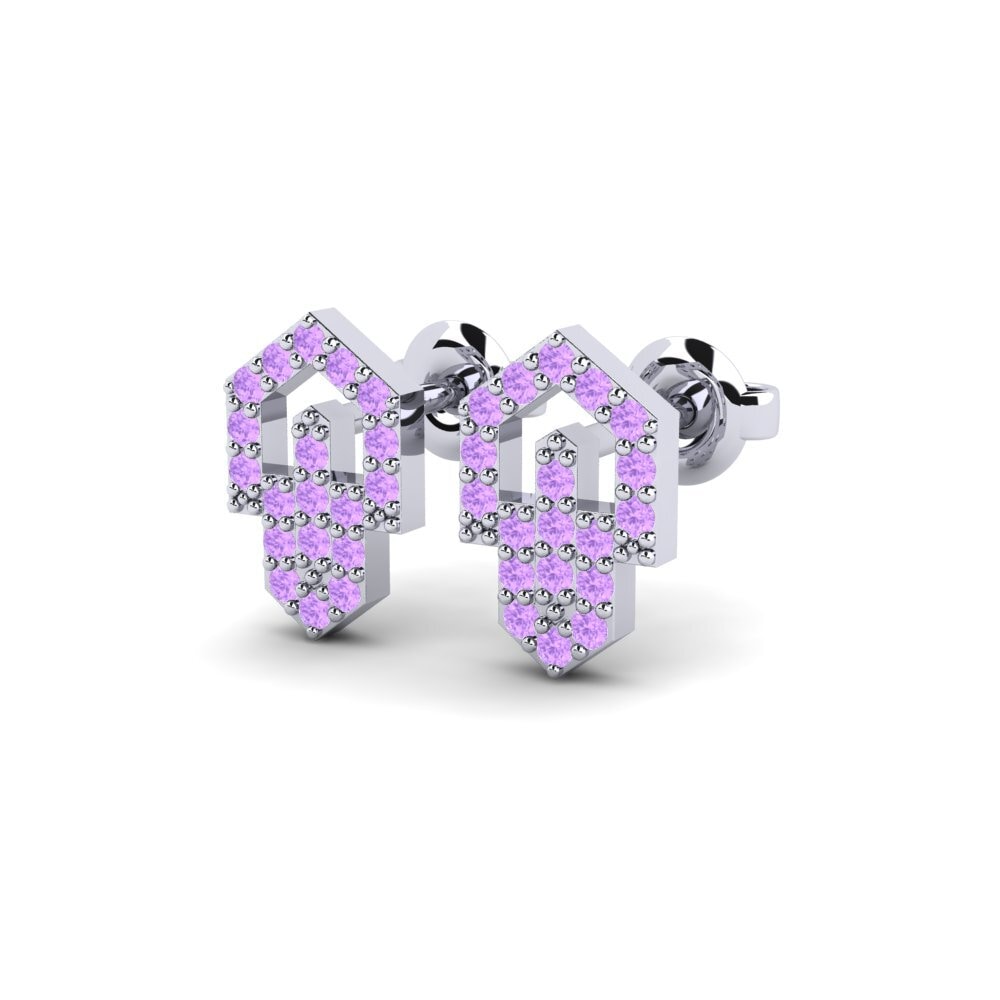 Weißgold 750 Amethyst Damen ohrring Vengefulness