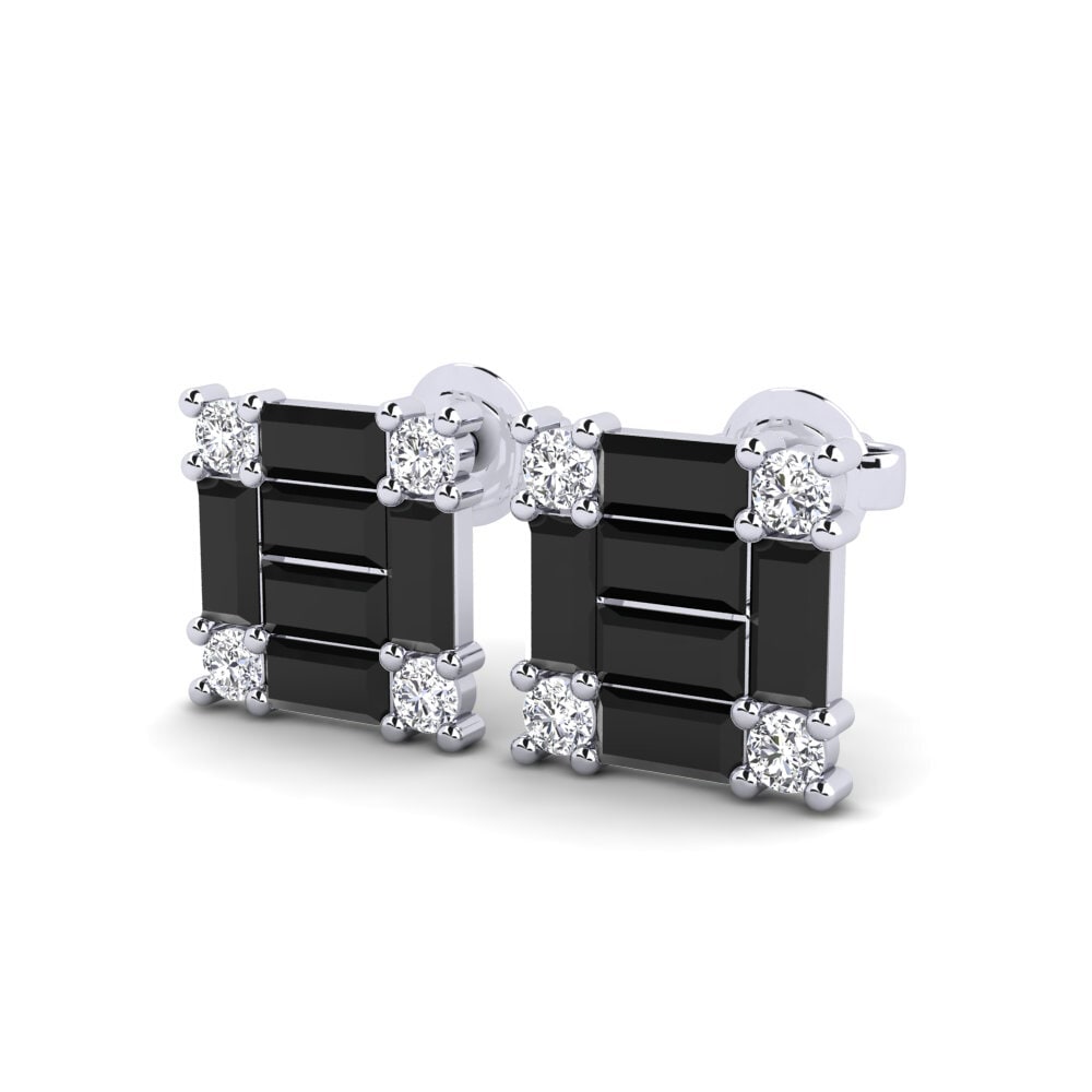 Saphir noir SYLVIE Boucles D'oreilles Verdant