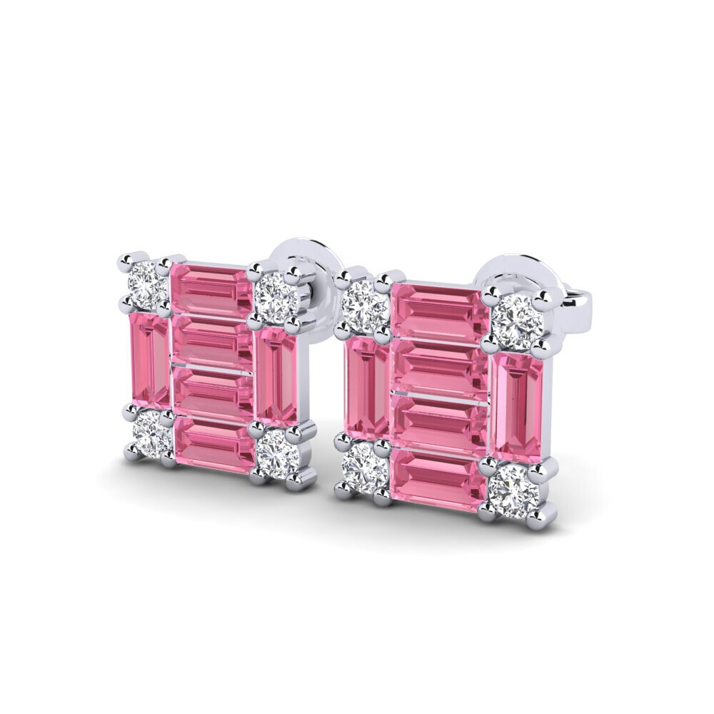Saphir Rose SYLVIE Boucles D'oreilles Verdant