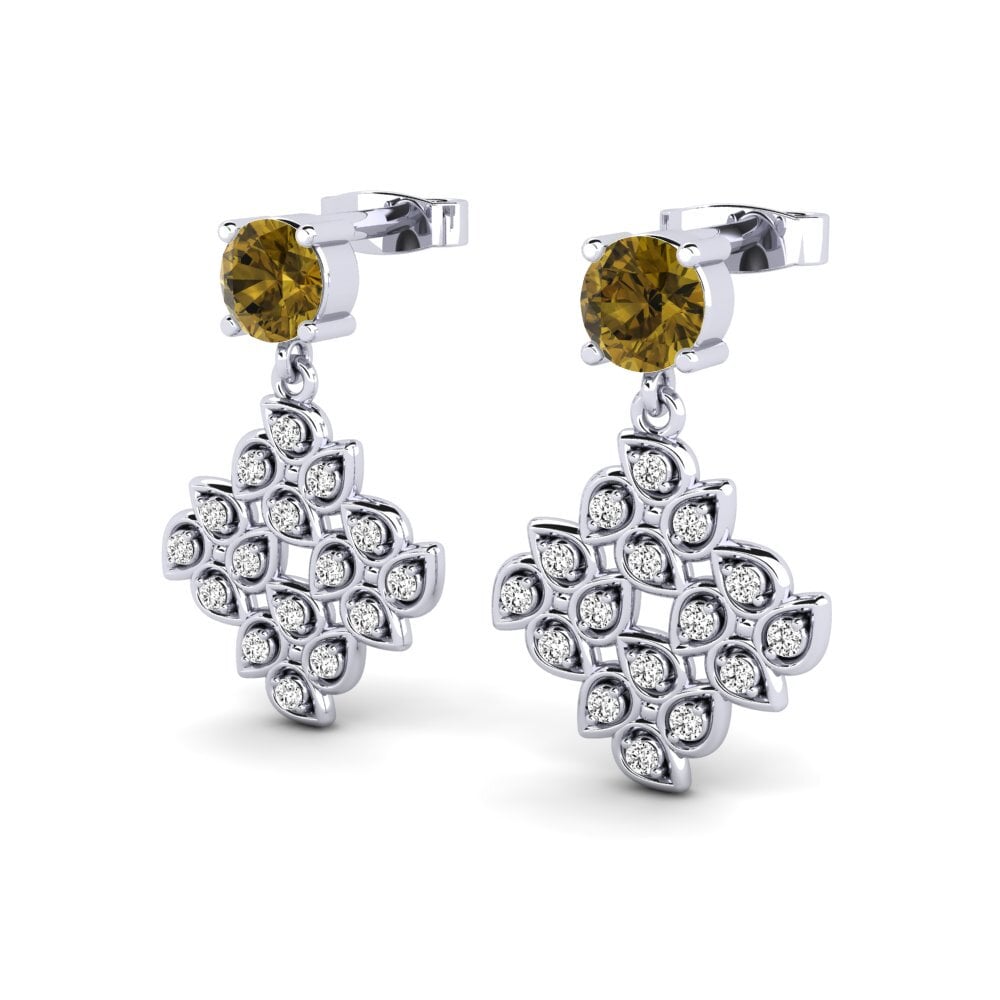 Đá Zircon Nâu Bông tai nữ Vergue
