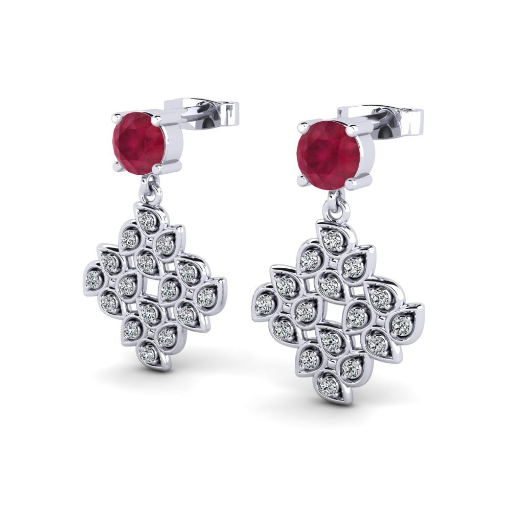 Đá Ruby / Hồng Ngọc Bông tai nữ Vergue