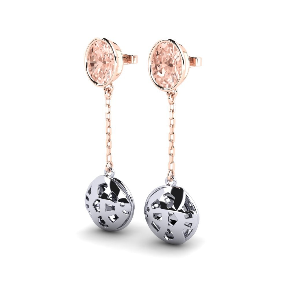 9k Oro Rosa & Blanco Morganita Pendiente de mujer Vern