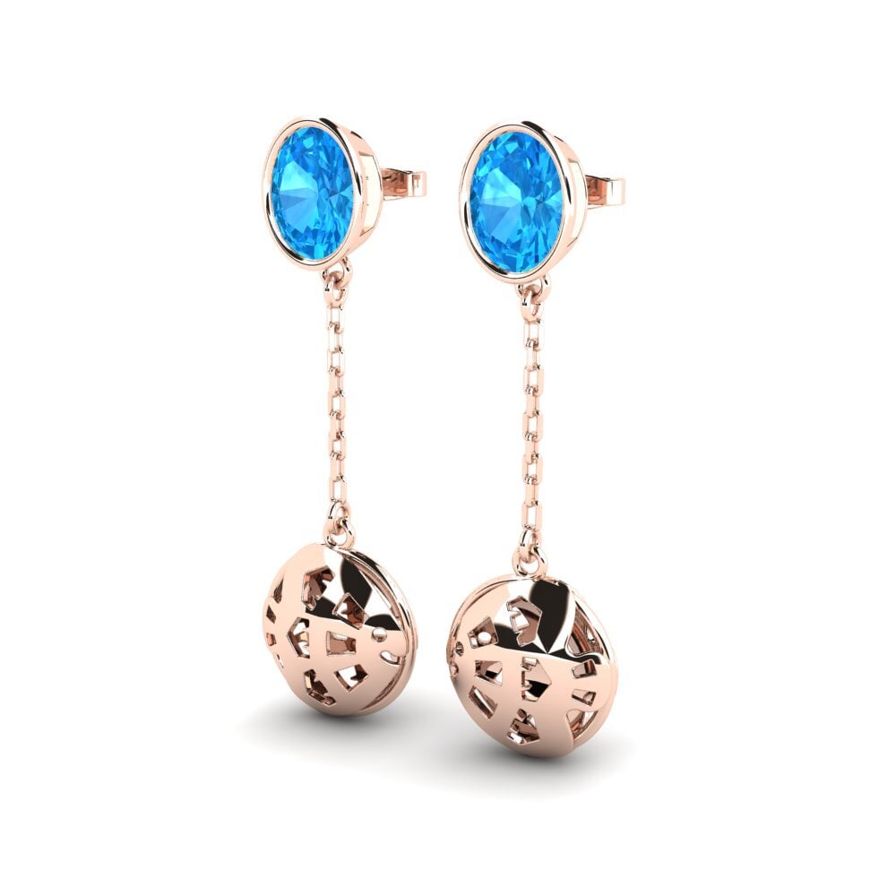 Azul Topázio Brincos Feminino Vern