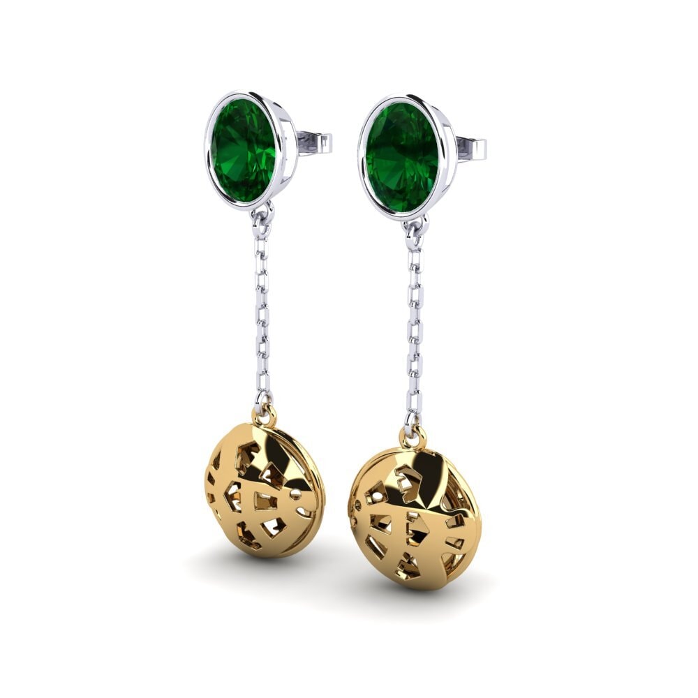 750 Weiß & Gelbgold Tsavorit Damen ohrring Vern