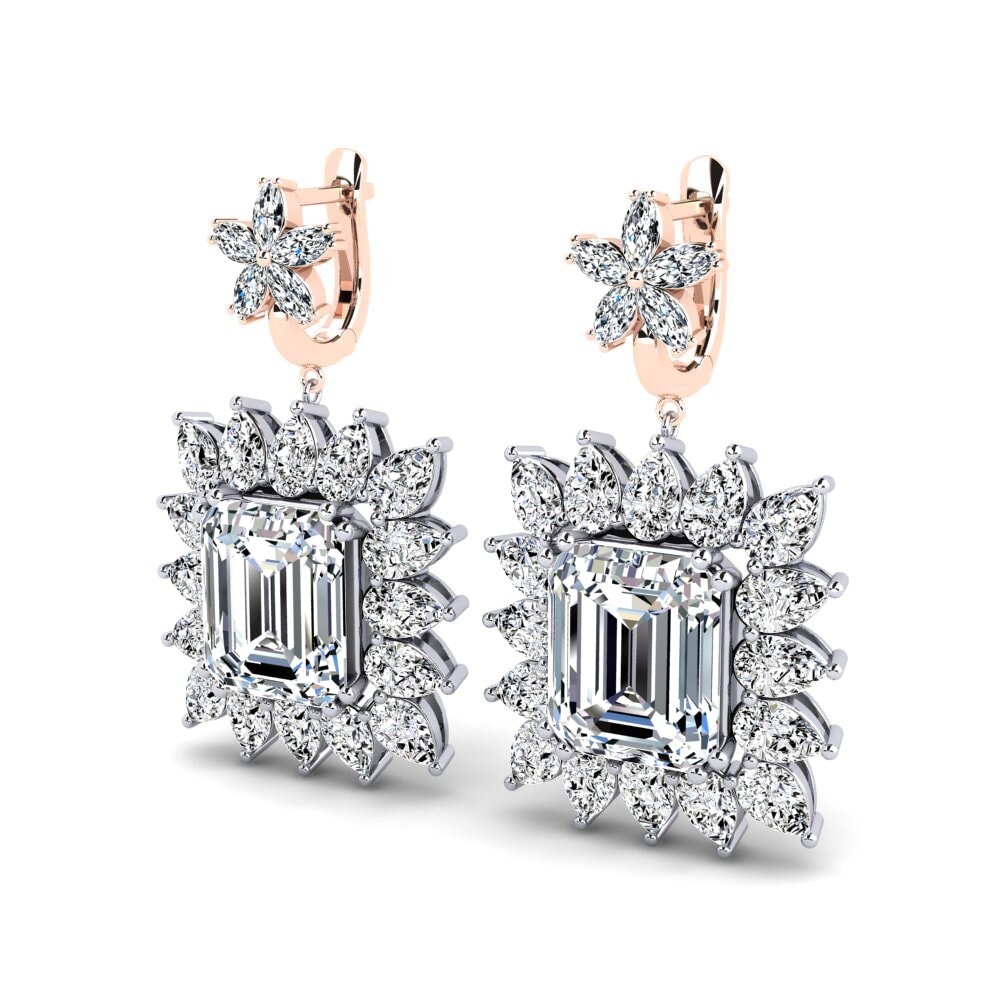 14k White & Rose Gold Women's Earring Vertie