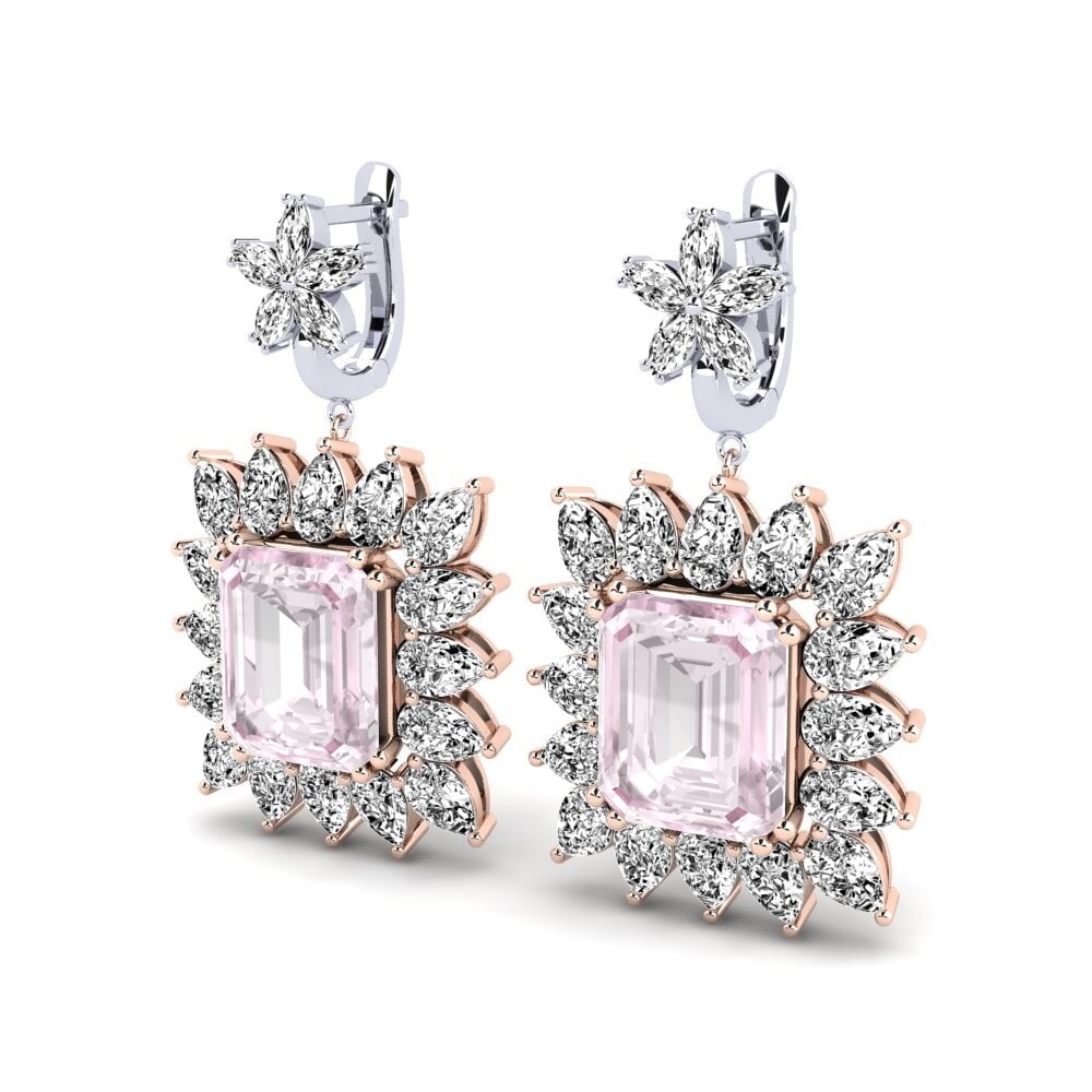 Vermelho & Branco-9K Kunzite Brincos Feminino Vertie