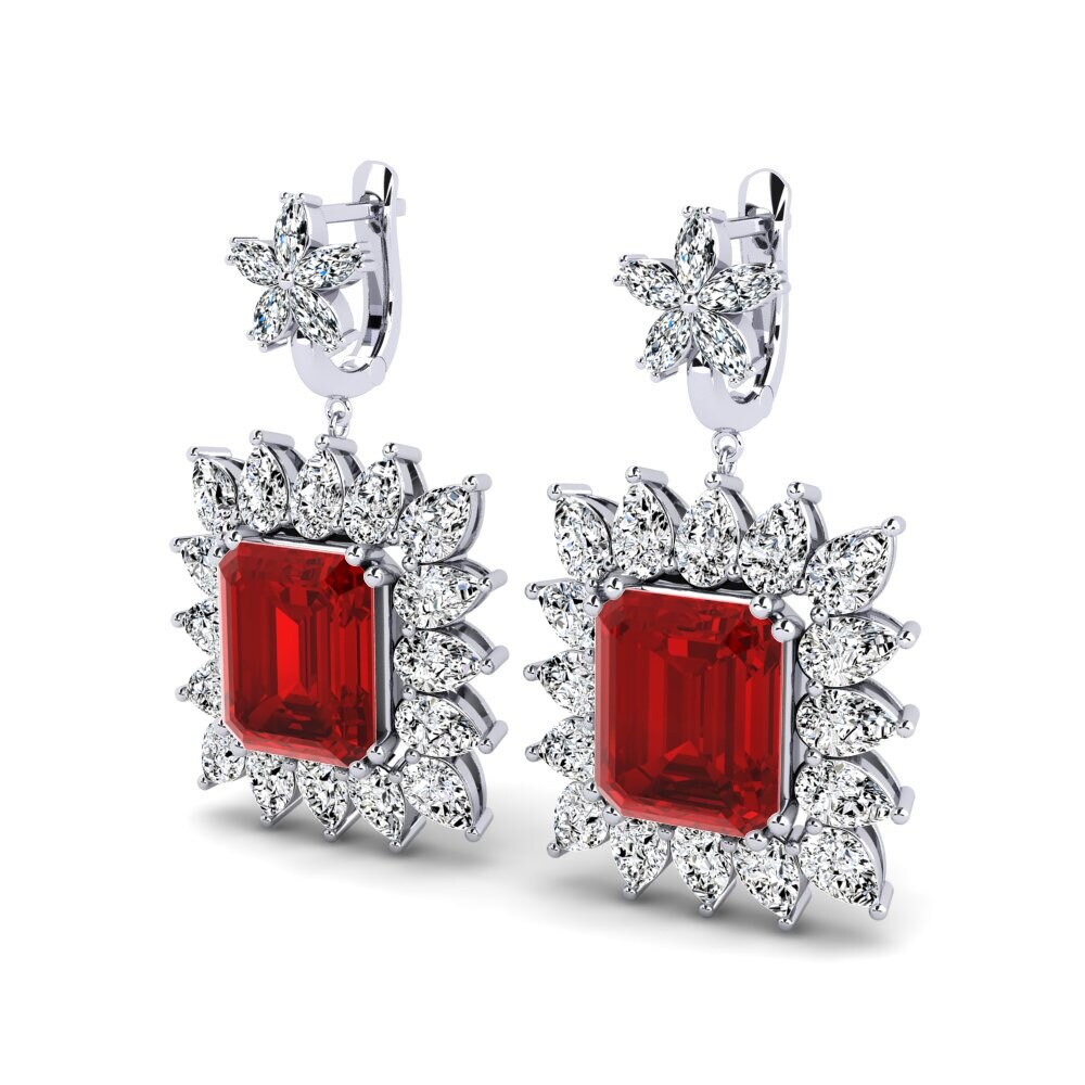 Ruby (Lab Created) Women's Earring Vertie