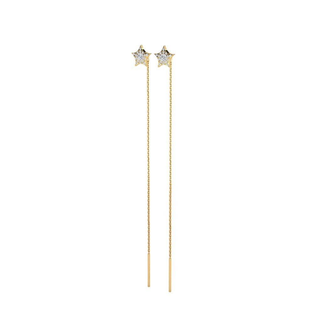 Gelbgold 585 Damen ohrring Veskelisia