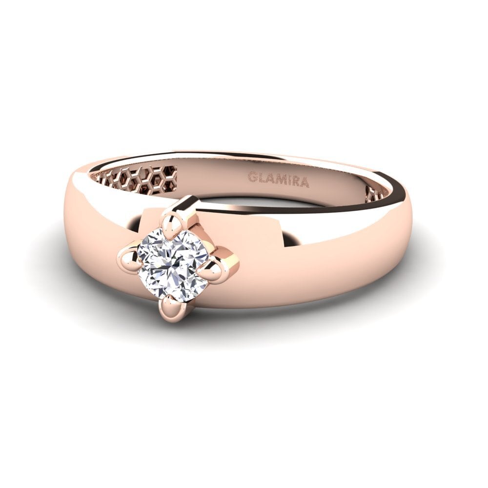 Oro Rosso 750 Diamante Anello da uomo Viaggio