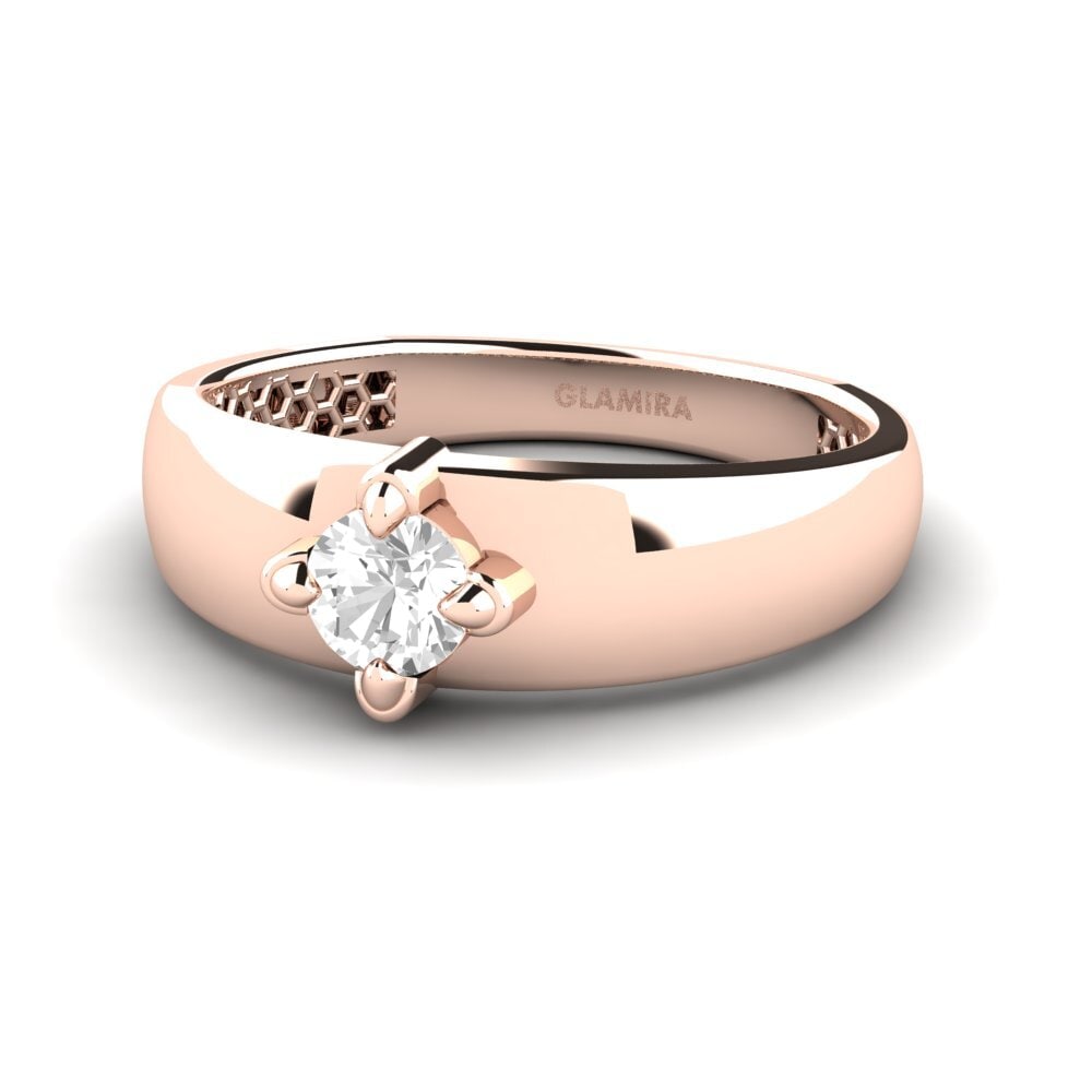 14ct Rose Gold White sapphire Men's Ring Viaggio