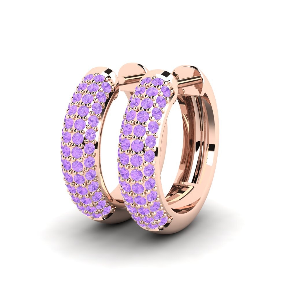 18ct Rose Gold Amethyst Women's Earring Vicky