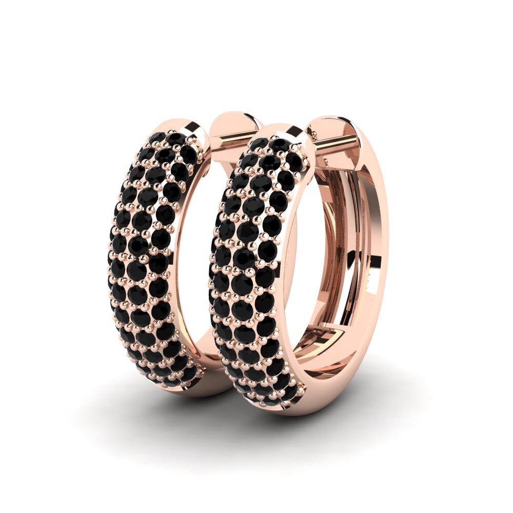 9k Oro Rosa Zafiro negro Pendiente de mujer Vicky