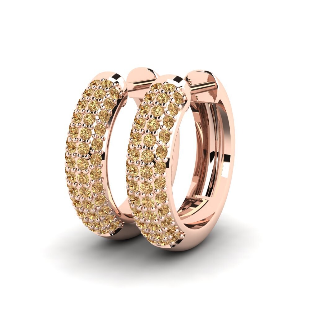 Oro Rosso 750 Diamante Marrone Orecchino da donna Vicky