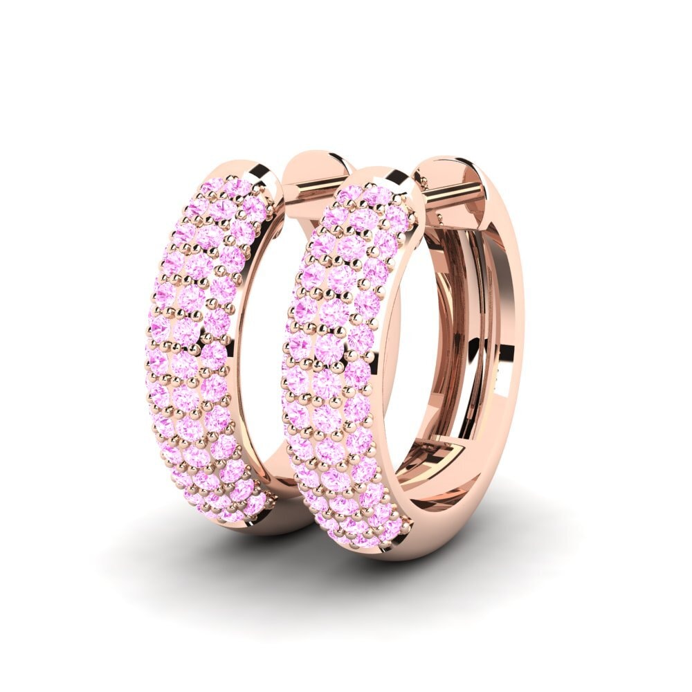 Oro Rosso 375 Zaffiro Rosa Orecchino da donna Vicky