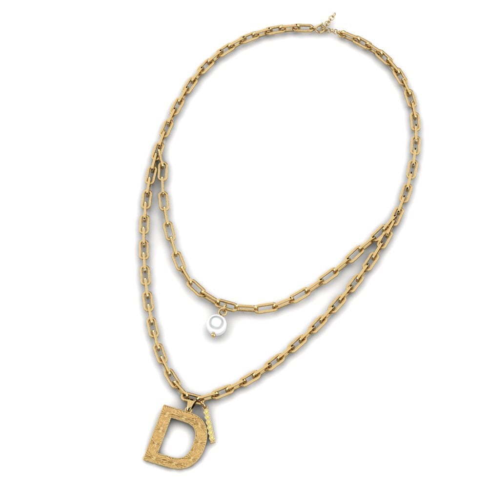 Yellow Diamond Paperclip Necklace Victoriax - D