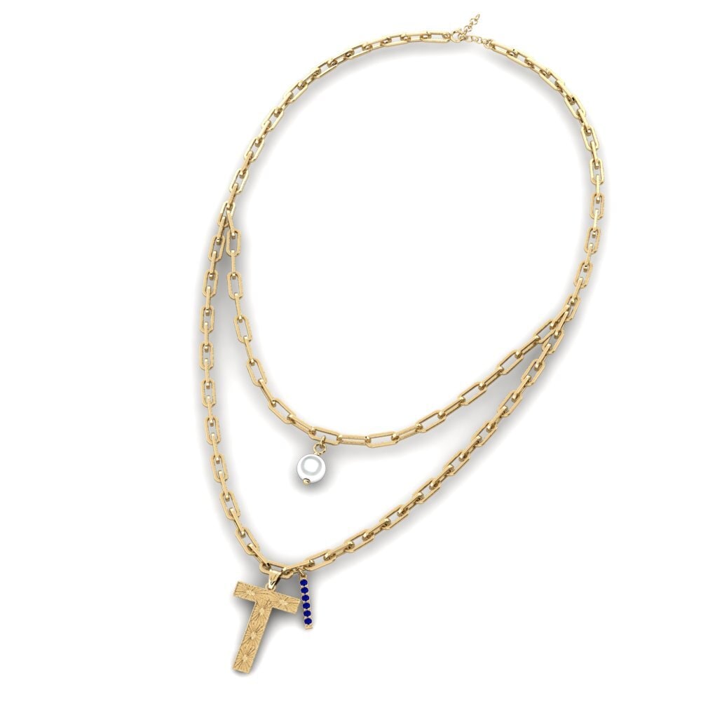 Sapphire Paperclip Necklace Victoriax - T