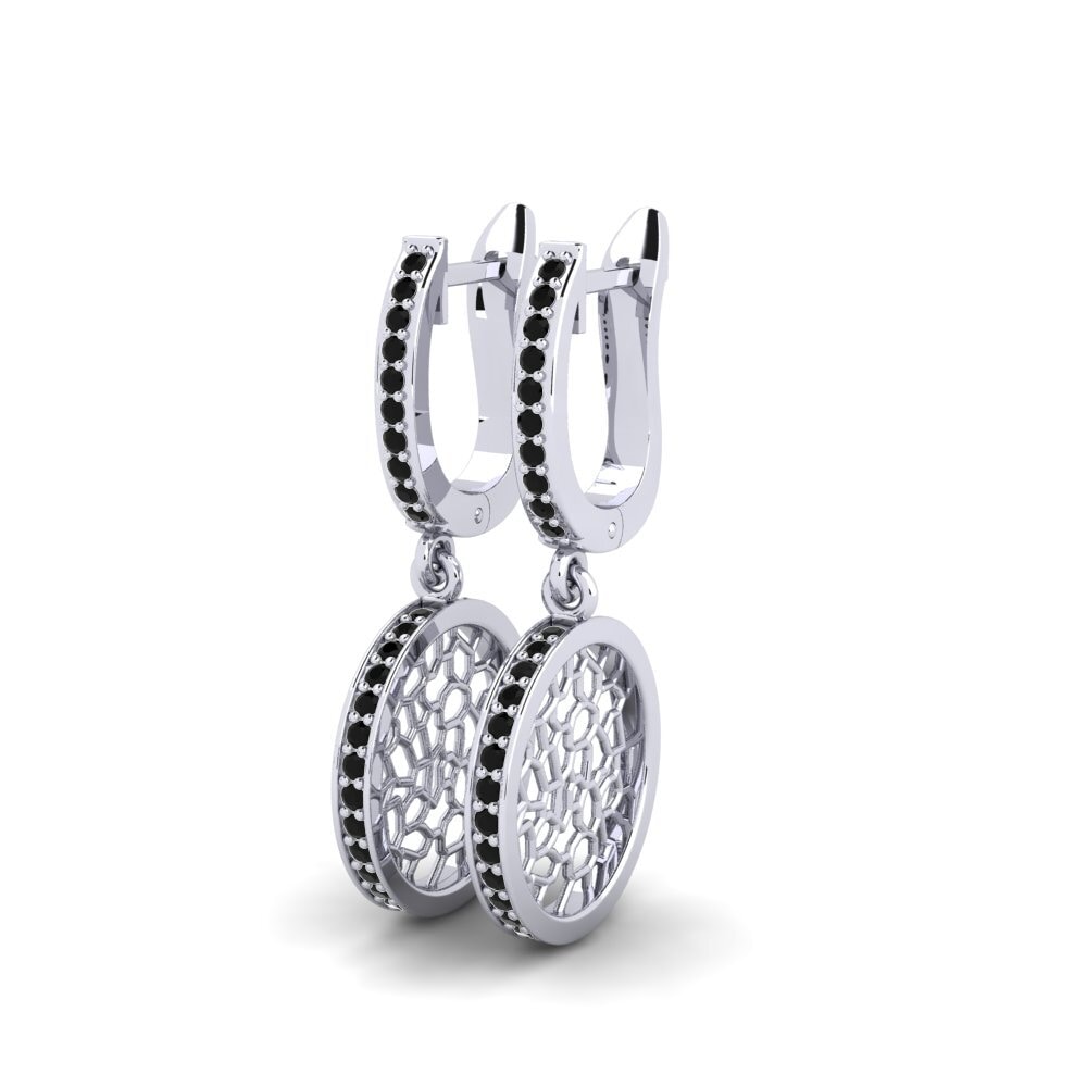 Saphir noir Boucle d'oreille femme Victorieux