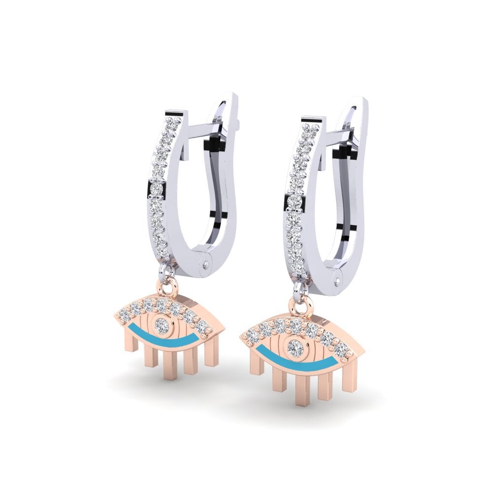 750 Weiß & Rotgold Damen ohrring Videre