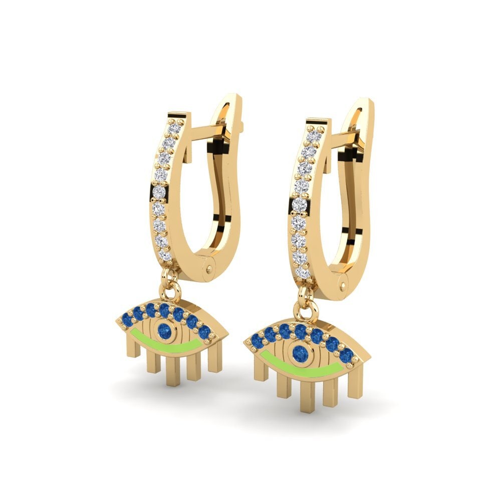 Zircone Bleu Foncé Boucle d'oreille femme Videre