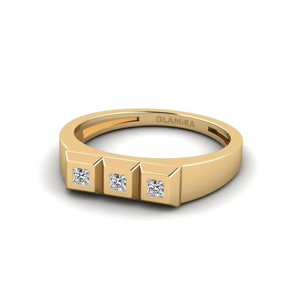 Saphir Blanc Bague Vierhoekig