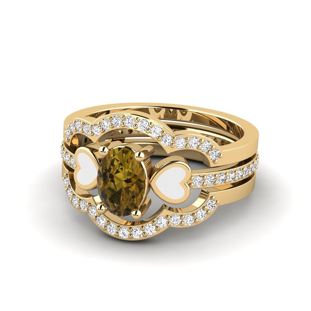Brauner Zirkon Ring Vigetea - SET