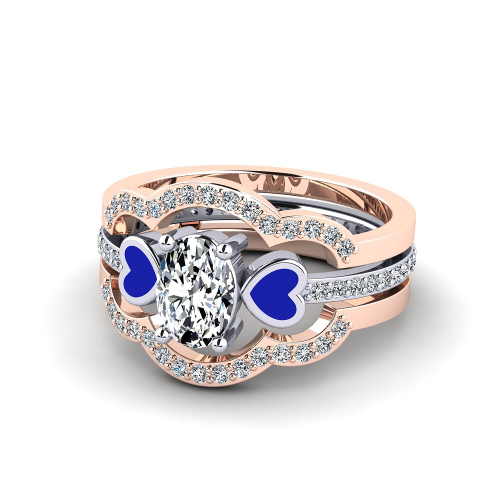 375 Rot & Weißgold Ring Vigetea - SET