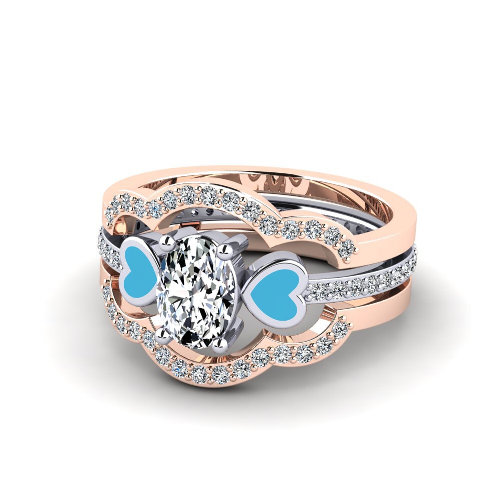 375 Rot & Weißgold Ring Vigetea - SET