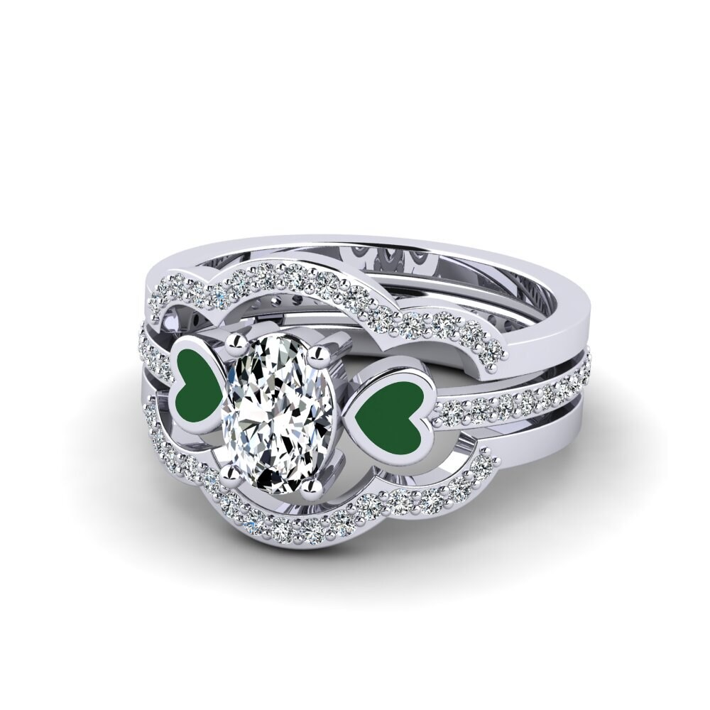 White Silver Ring Vigetea - SET