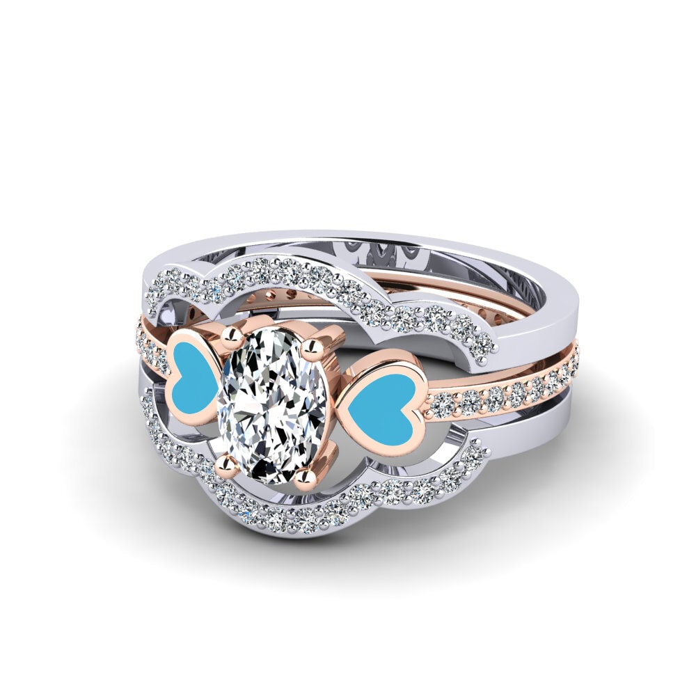 375 Weiß & Rotgold Ring Vigetea - SET