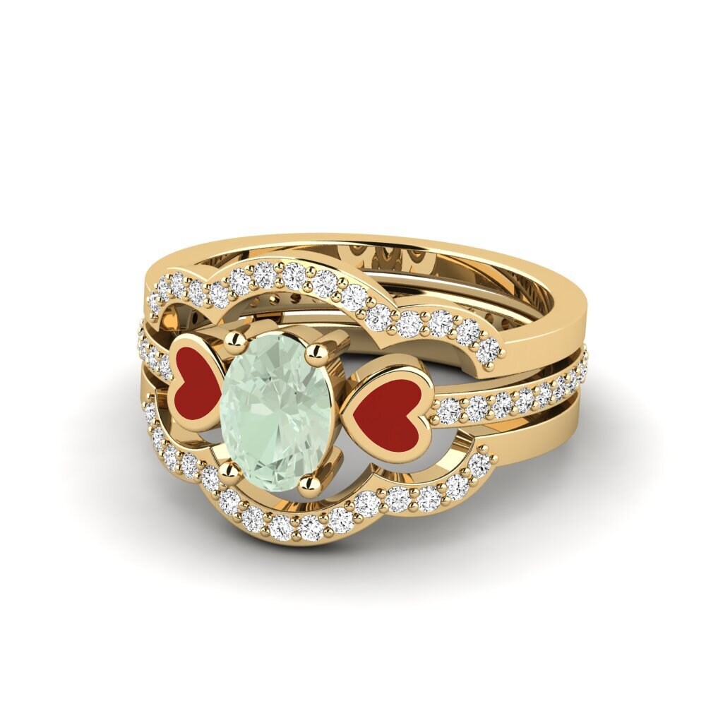 Améthyste Verte Bague Vigetea - SET