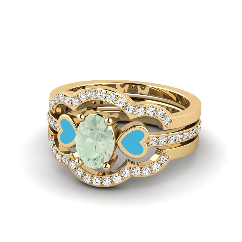 Amatista verde Anillo Vigetea - SET