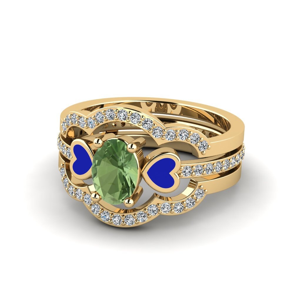 Grüner Saphir Ring Vigetea - SET