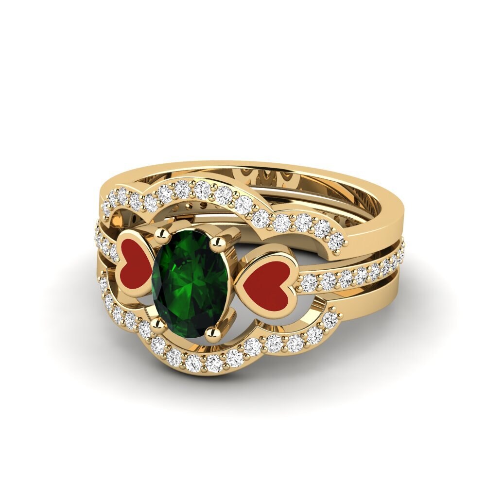 Grüner Turmalin Ring Vigetea - SET