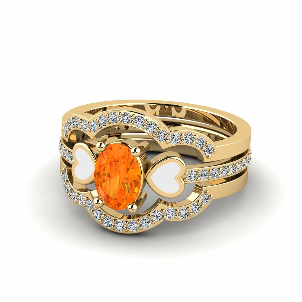 Saphir orange Bague Vigetea - SET