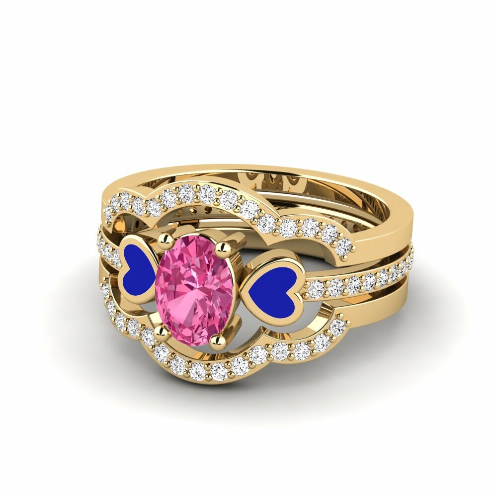 Tourmaline Rose Bague Vigetea - SET