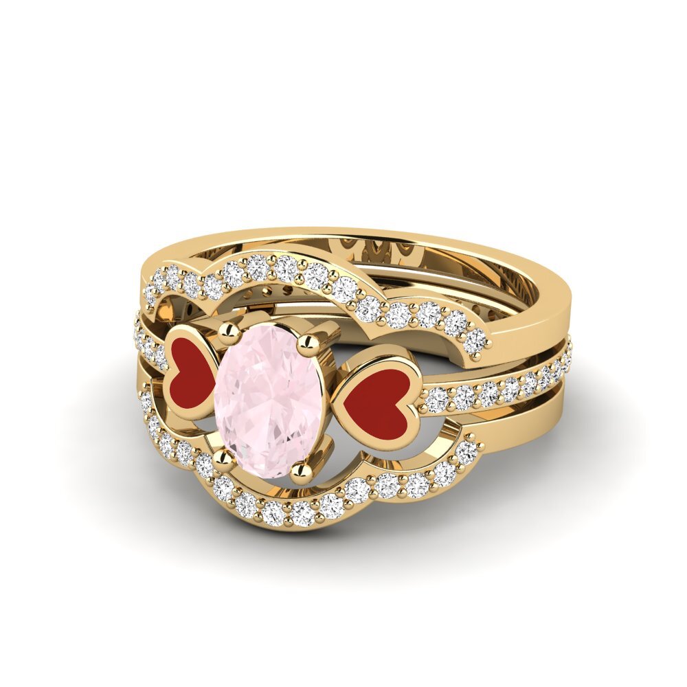 Rosenquarz Ring Vigetea - SET