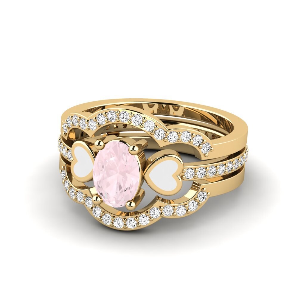 Rosenquarz Ring Vigetea - SET