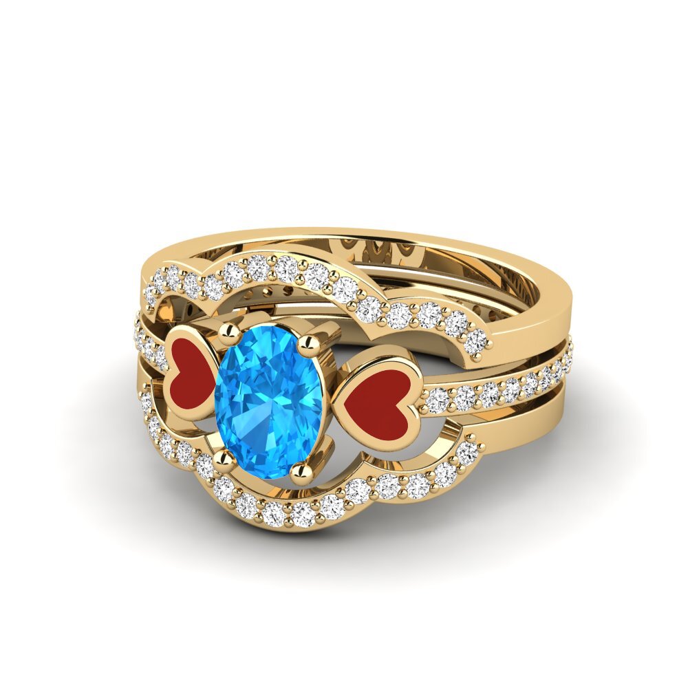 Blauer Topas Ring Vigetea - SET