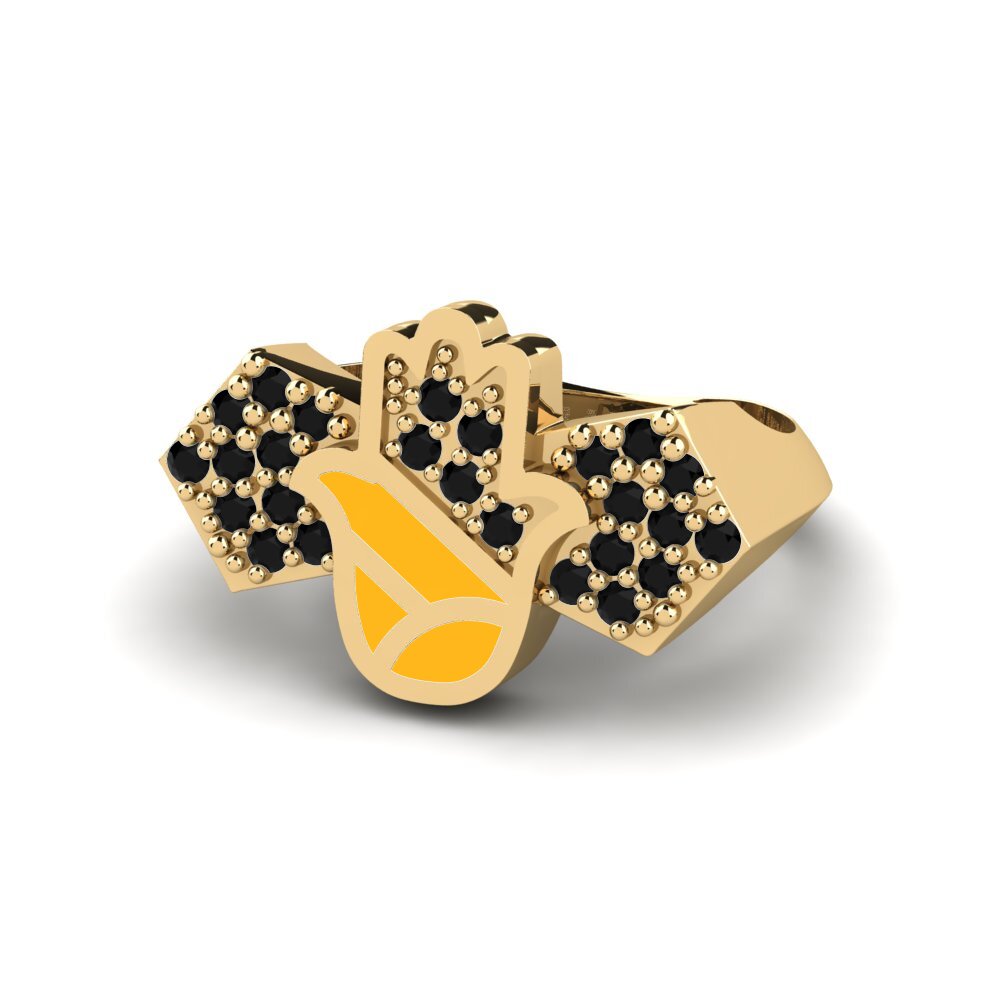Schwarzer Saphir Pinker Ring Vikela
