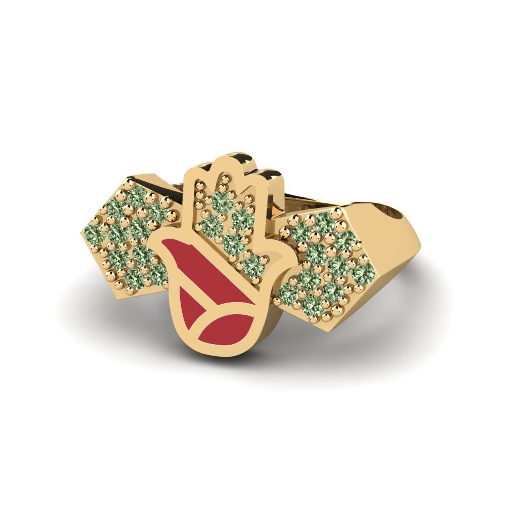 Green Diamond Pinky Ring Vikela