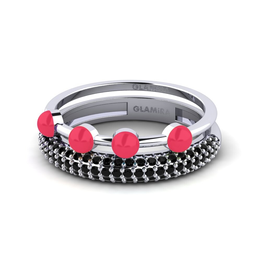 Schwarzer Onyx Stapelbarer Ring Vind