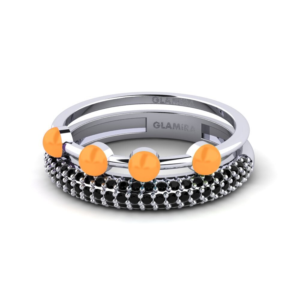 Schwarzer Saphir Stapelbarer Ring Vind